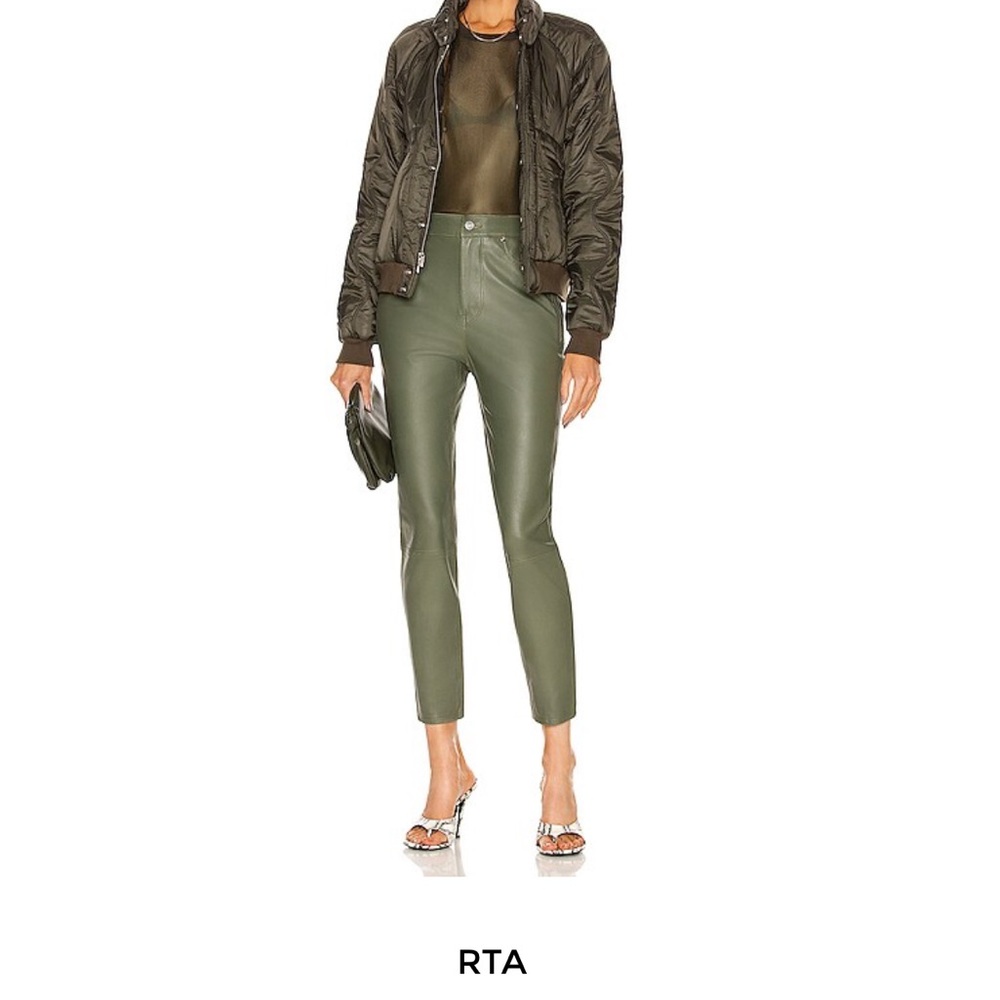 RtA leather pants with metal exposed zipper